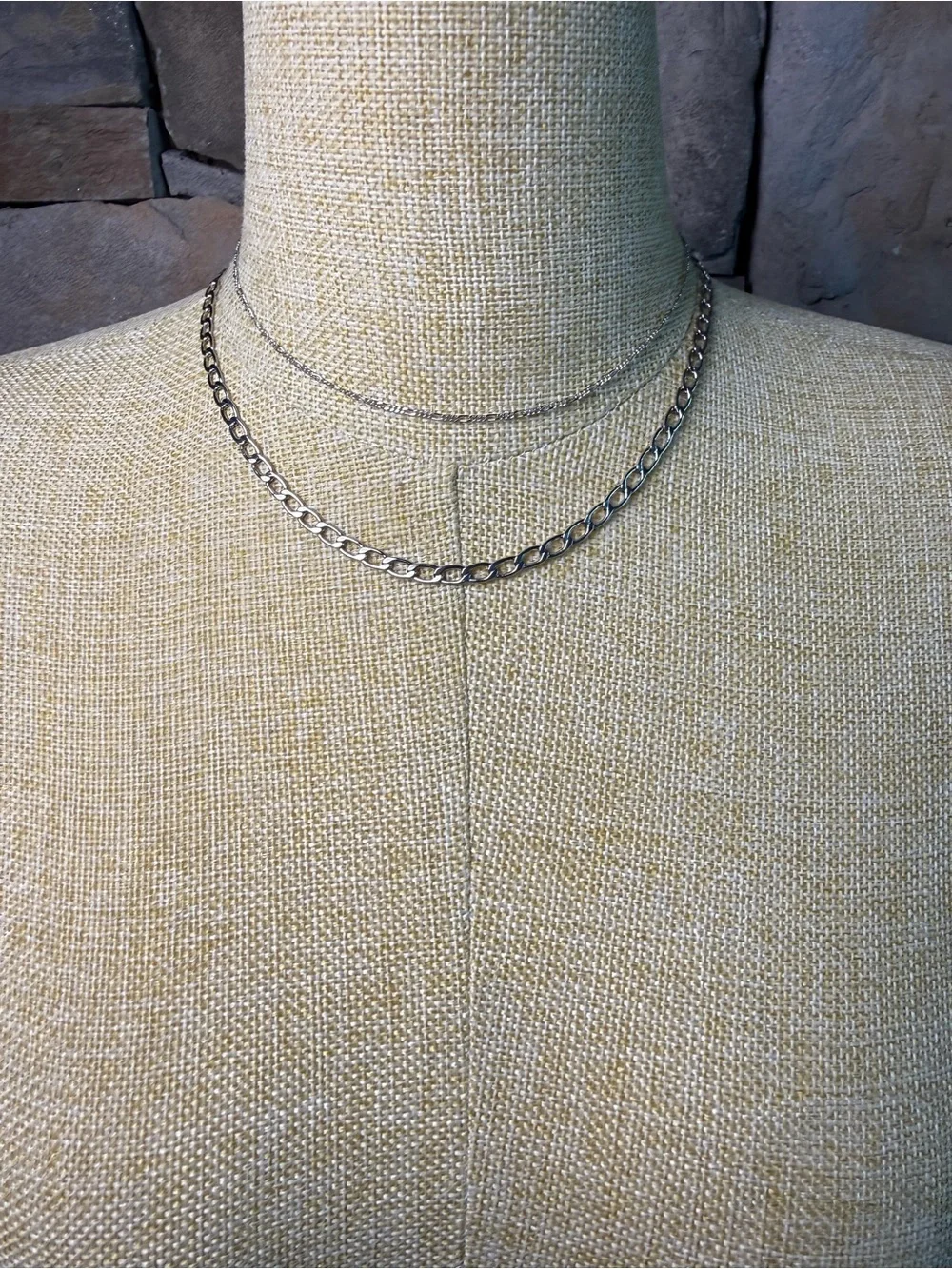 New🌟Free People-Silver Layered Chain Necklace Duo - Women's Jewelry